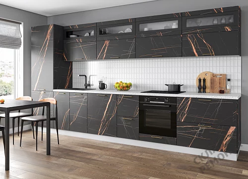 Фото Кухня ДСВ Ройс кварц черный – купить в Сочи: цена, описание, фото. Интернет-магазин 2