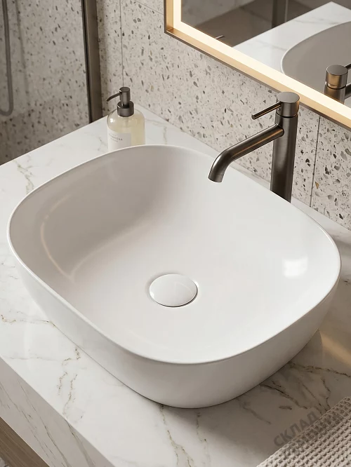 Фото Раковина накладная Calypso CS2185, 46,5 см купить в Сочи: цена, описание, фото. Интернет-магазин 1