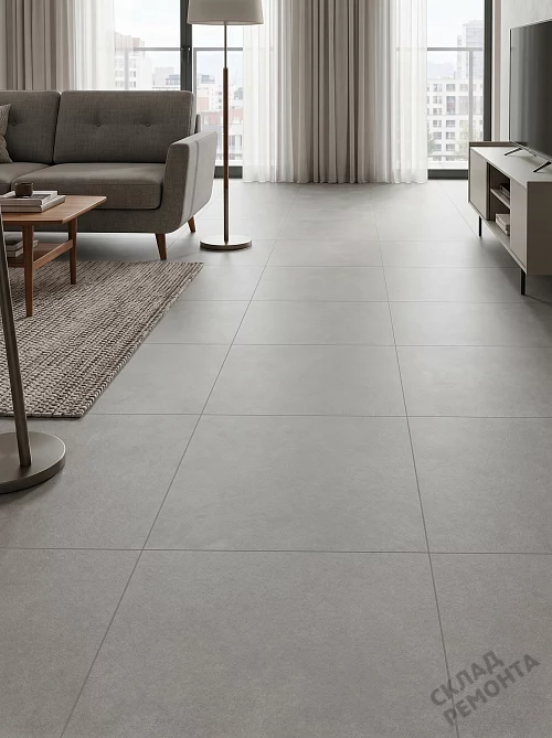 Фото Керамогранит матовый Alma Ceramica Бонд GFU6060BND70R серый 600*600*8,5 – купить в Сочи: цена, описание, фото. Интернет-магазин 1