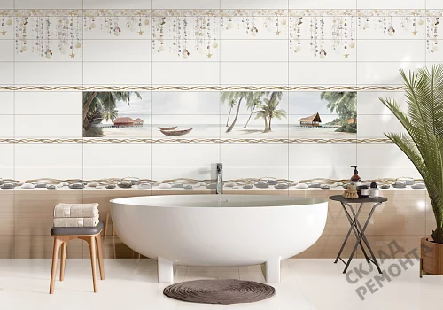 Фото Вставка Alma Ceramica Айленд DWA11ALD424 разноцветный 200*600 – купить в Сочи: цена, описание, фото. Интернет-магазин 2