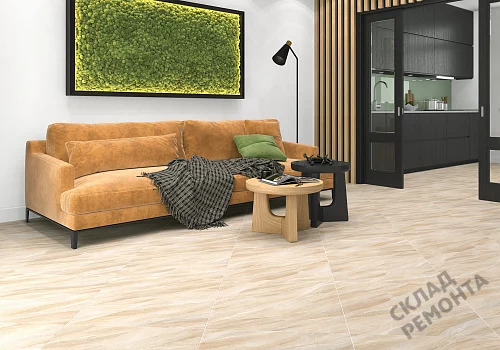 Фото Керамогранит лаппатированный Alma Ceramica Слэйт Рок GFU04SLR40L бежевый 600*600*9 – купить в Сочи: цена, описание, фото. Интернет-магазин 2