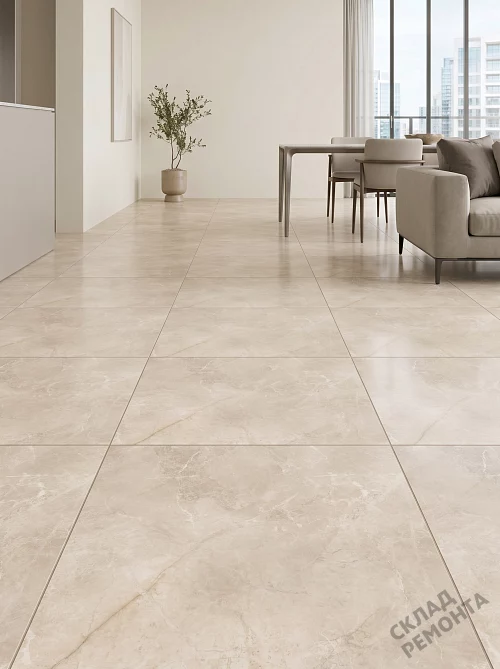 Фото Керамогранит лаппатированный Alma Ceramica Апарель GFU6060APL04L бежевый 600*600*9 – купить в Сочи: цена, описание, фото. Интернет-магазин 1