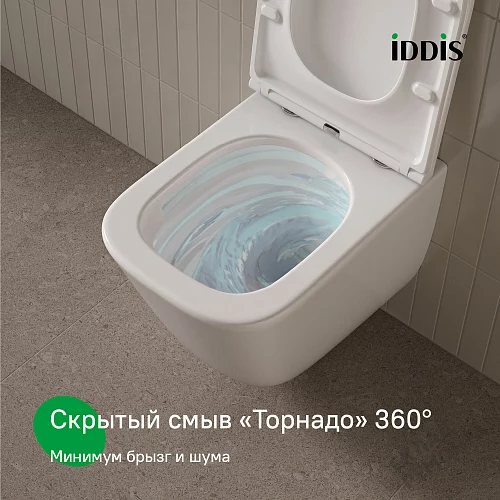 Фото Унитаз подвесной Iddis Торр TOQFDSEi25 безободковый купить в Сочи: цена, описание, фото. Интернет-магазин 2