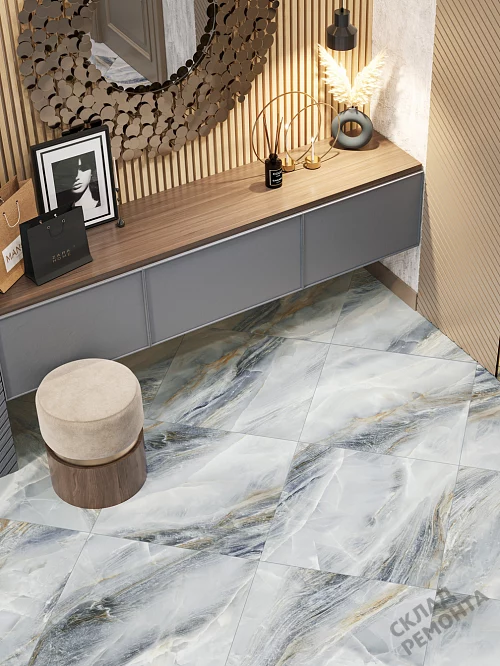 Фото Керамогранит матовый New Trend Эстель D60228M синий 600*600*9,5 – купить в Сочи: цена, описание, фото. Интернет-магазин 1