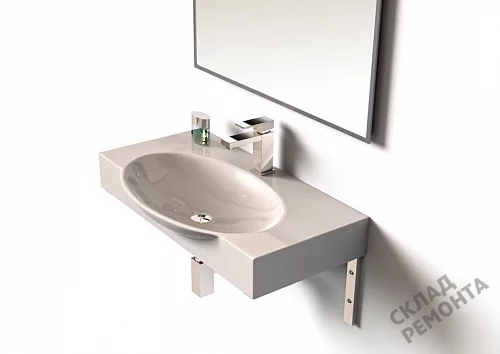 Фото Раковина подвесная Sanita Luxe Infinity INF76SLWB01KR на кронштейнах, 76 см купить в Сочи: цена, описание, фото. Интернет-магазин 2